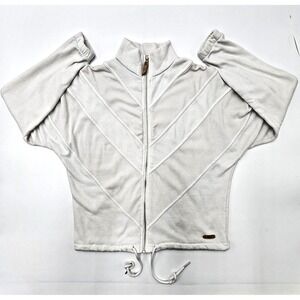 BKE BUCKLE‎ WOMENS FULL ZIP JACKET SWEATSHIRT XS WHITE